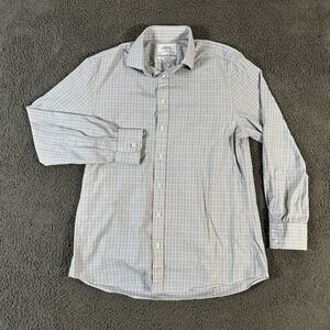 Charles Tyrwhitt Shirt Mens 16/34 Grey Slim Fit Long‎ Sleeve Button Up